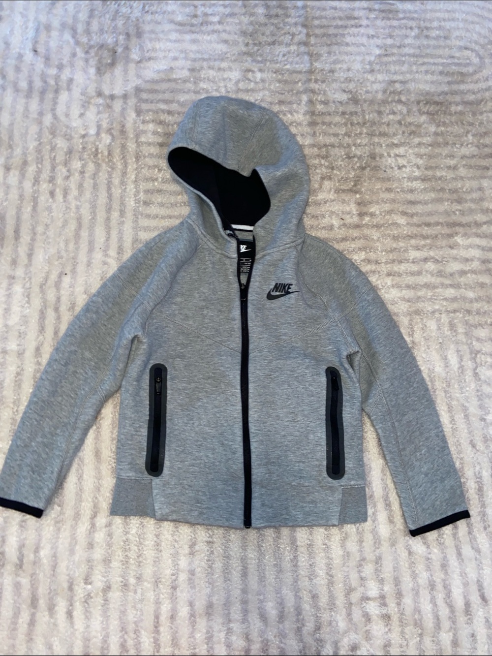 Nike Grey Kids Hooded Zip-Up Sweatshirt